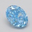 1.04 Ct. Fancy Vivid  Blue Oval Lab Grown Diamond