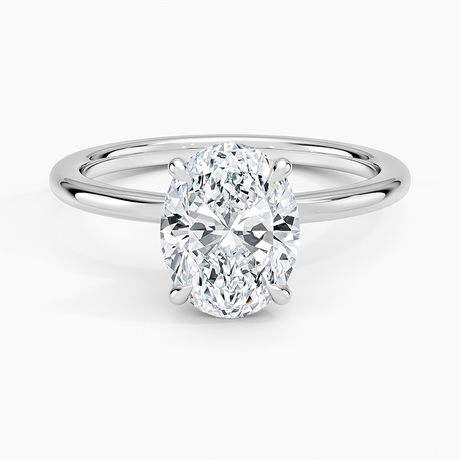 18K White Gold Hidden Heart Solitaire Ring
