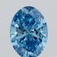 1.26 Ct. Fancy Vivid Blue Oval Lab Grown Diamond