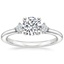 18K White Gold Floating Three Stone Diamond Ring, smalltop view