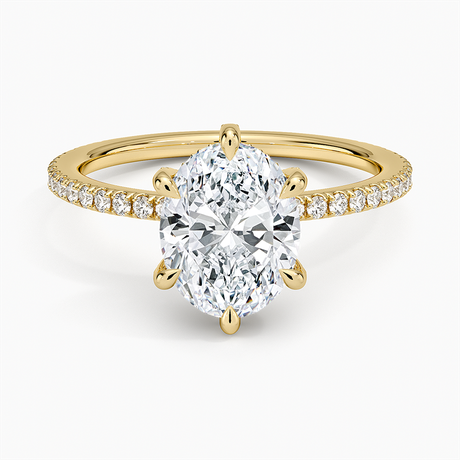 18K Yellow Gold Viviana Three-Quarter Coverage Six-Prong Diamond Ring (1/3 ct. tw.)