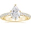 18K Yellow Gold Sienna Three-Quarter Coverage Diamond Ring, smalltop view