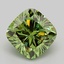 2.03 Ct. Fancy Vivid Green Cushion Lab Grown Diamond