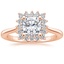 14K Rose Gold Sunburst Halo Diamond Ring (1/4 ct. tw.), smalltop view