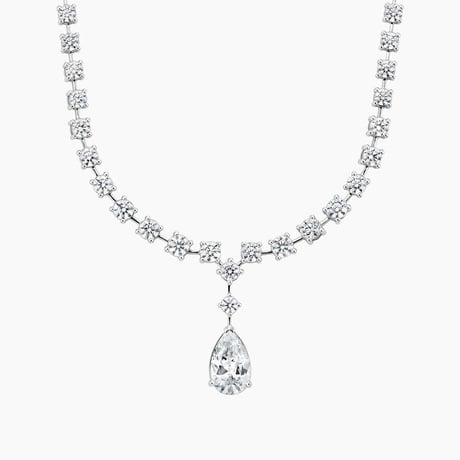 Lucinda Round and Pear Diamond Pendant Necklace (12 1/4 ct. tw.)