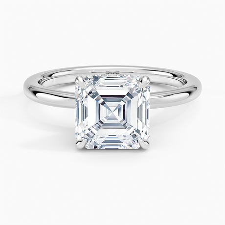 18K White Gold Hidden Heart Diamond Ring