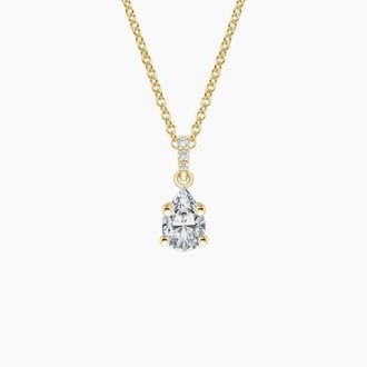 Pavé Diamond Bail Pendant in 18K Yellow Gold