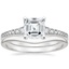 18K White Gold Poetica Diamond Ring with Petite Curved Wedding Ring