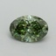 1.27 Ct. Fancy Vivid Green Oval Lab Grown Diamond