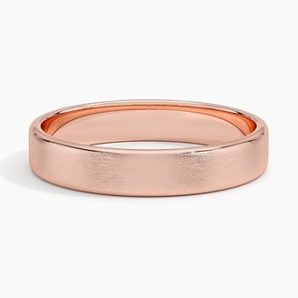 Mojave Matte Slim Profile 4mm Wedding Ring in 14K Rose Gold