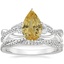 18K White Gold Garland Diamond Ring with Petite Luxe Twisted Vine Diamond Ring (1/4 ct. tw.)
