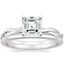 18K White Gold Twisted Vine Ring with Petite Comfort Fit Wedding Ring
