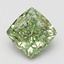 3.13 Ct. Fancy Vivid Green Cushion Lab Grown Diamond