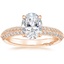 18K Rose Gold Tacori Sculpted Crescent Knife Edge Diamond Ring, smalltop view