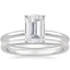 18KW Moissanite Four-Prong Petite Comfort Fit Bridal Set, smalltop view