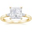 18K Yellow Gold Tapered Baguette Three Stone Diamond Ring, smalltop view