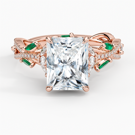 Luxe Secret Garden Lab Emerald and Diamond Ring