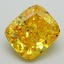 4.03 Ct. Fancy Vivid Yellow Cushion Lab Grown Diamond