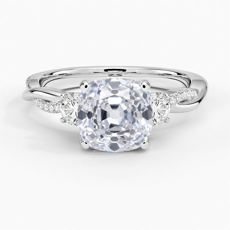 Three Stone Twisted Engagement Ring