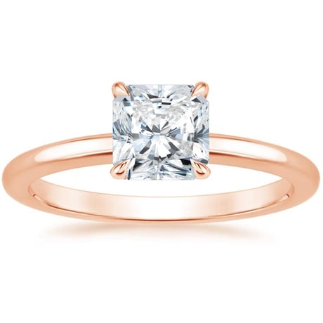 14K Rose Gold Elodie Ring with Crescent Diamond Ring