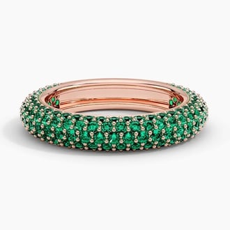 Lab Emerald Tube Ring
