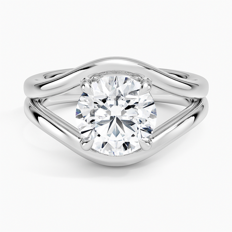 Platinum Frame Solitaire Ring