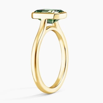 Luna Bezel Pacific Green Emerald-Cut Lab Diamond Solitaire Ring (2 ct. tw.)