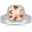 18KW Morganite Odessa Diamond Ring (1/5 ct. tw.) with Sonora Diamond Ring (1/8 ct. tw.), smalltop view
