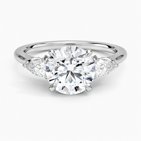 18K White Gold Petal Pear Three Stone Diamond Ring (1/2 ct. tw.)