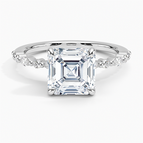 18K White Gold Delicate Versailles Diamond Ring