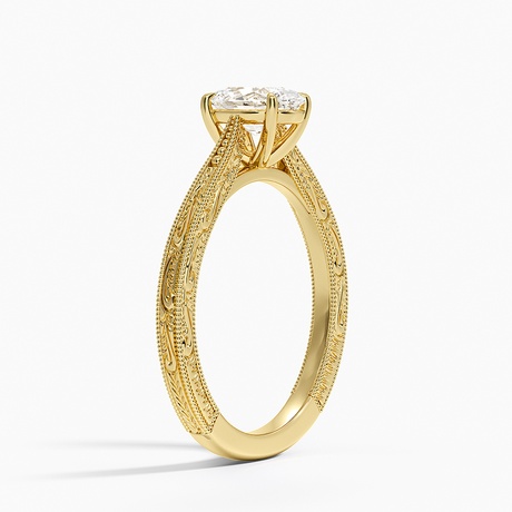 Engraved Engagement Ring - Elsie