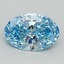 7.02 Ct. Fancy Vivid Blue Oval Lab Grown Diamond
