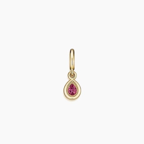 Pear Pink Tourmaline Milgrain Bezel Charm