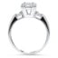 Retro Inspired Diamond Ring with Accent Bead Prongs, smallside view