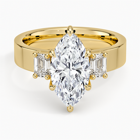 Peyton Emerald Cut Three Stone Diamond Ring