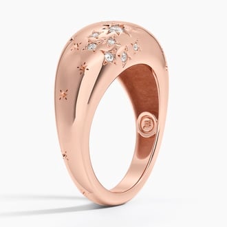 Scorpio Zodiac Constellation Diamond Dome Ring