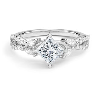 Custom Compass-Point Twisted Vine Diamond Ring