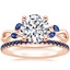 14K Rose Gold Willow Ring With Sapphire Accents with Luxe Ballad Sapphire Ring