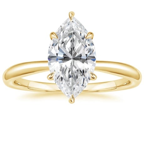 18K Yellow Gold Freesia Ring with Curved Versailles Diamond Ring