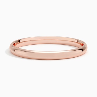 2mm Slim Profile Wedding Ring in 14K Rose Gold