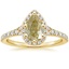 18K Yellow Gold Joy Half Coverage Diamond Ring, smalltop view