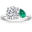 Platinum Viridian Toi et Moi Diamond Ring, smalltop view
