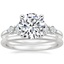 Platinum Miroir Diamond Ring with Petite Comfort Fit Wedding Ring