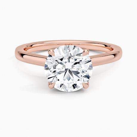 14K Rose Gold Elodie Cathedral Solitaire Ring