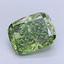 5.01 Ct. Fancy Vivid  Green Cushion Lab Grown Diamond