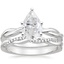 PT Moissanite Twisted Vine Ring with Petite Twisted Vine Diamond Ring (1/8 ct. tw.), smalltop view