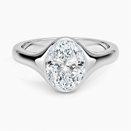 Platinum Bezel Solitaire Signet Ring
