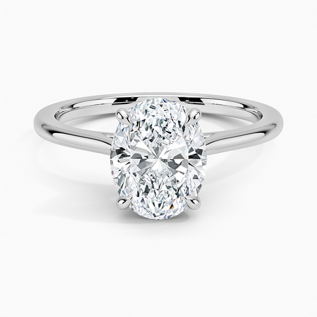 18K White Gold Petal 1.5mm Solitaire Ring