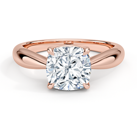14K Rose Gold Thea Tapered Solitaire Diamond Ring
