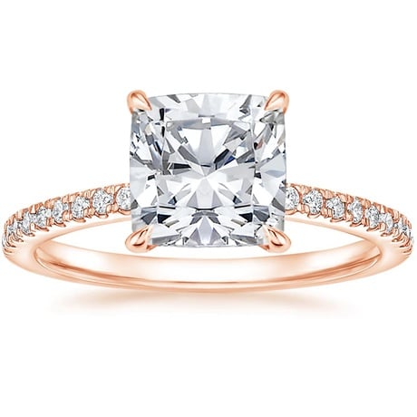 14K Rose Gold Petite Demi Diamond Ring with Ballad Diamond Ring